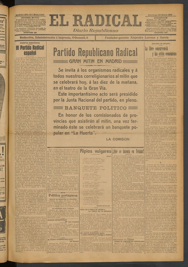 Miniatura de El Radical: diario republicano del 26 de enero de 1913