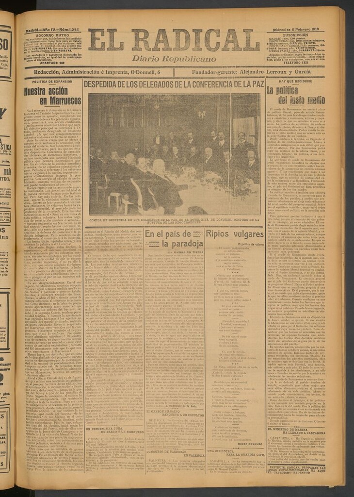 Miniatura de El Radical: diario republicano del 5 de febrero de 1913