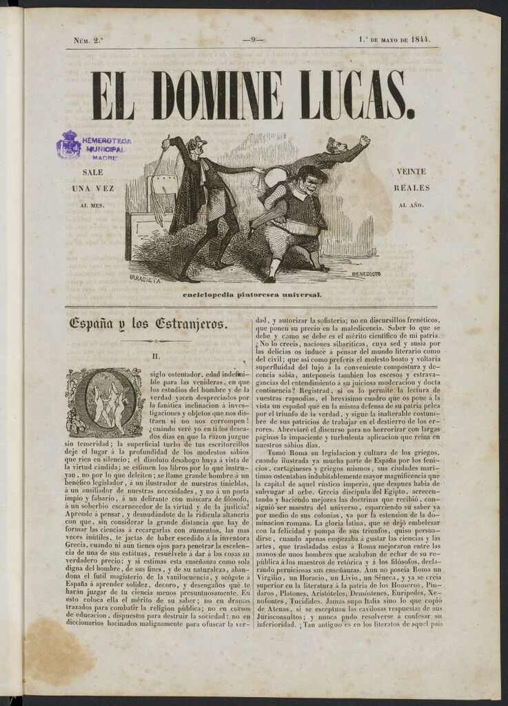 Miniatura de El Domine Lucas: enciclopedia pintoresca universal del 1 de mayo de 1844, nº 2