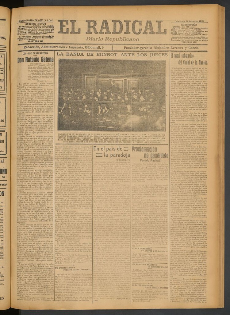 Miniatura de El Radical: diario republicano del 21 de febrero de 1913