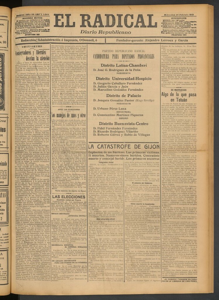 Miniatura de El Radical: diario republicano del 26 de febrero de 1913