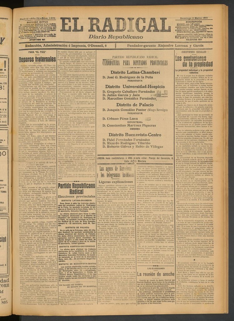Miniatura de El Radical: diario republicano del 2 de marzo de 1913