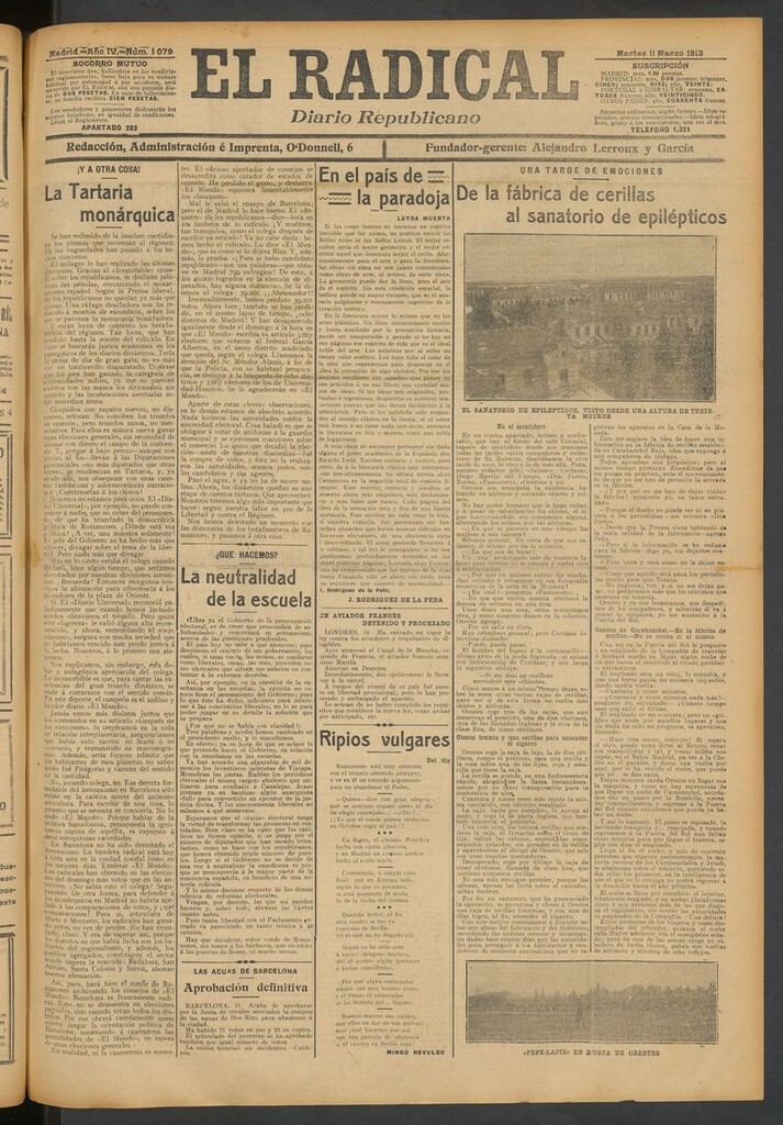 Miniatura de El Radical: diario republicano del 11 de marzo de 1913