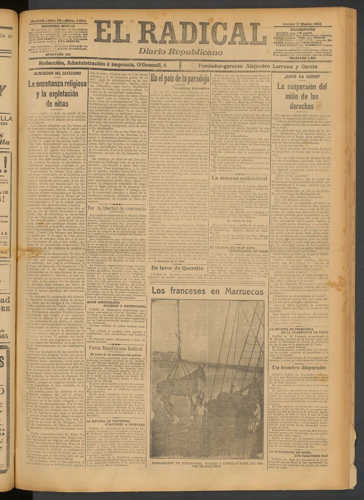 Miniatura de El Radical: diario republicano del 17 de marzo de 1913