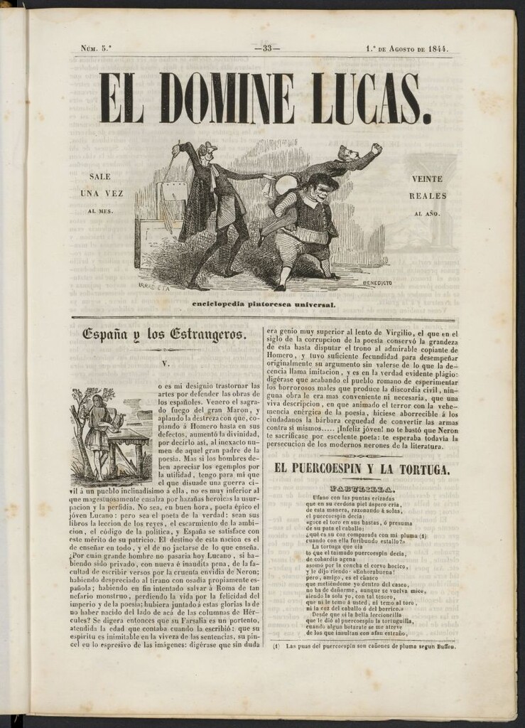 Miniatura de El Domine Lucas: enciclopedia pintoresca universal del 1 de agosto de 1844, nº 5