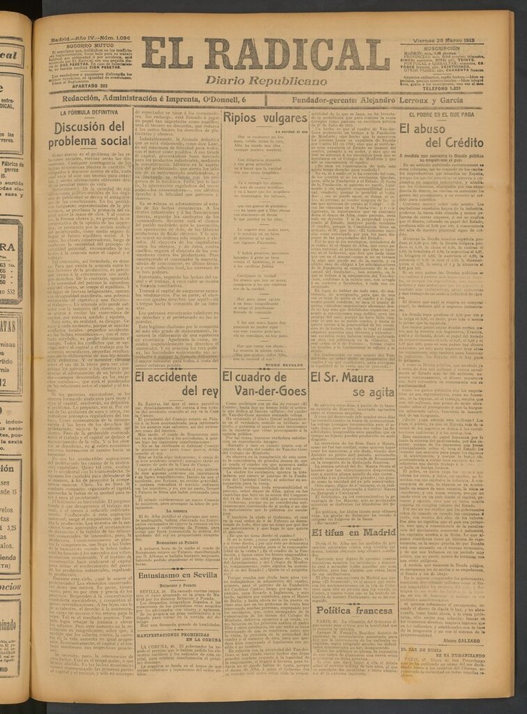 Miniatura de El Radical: diario republicano del 28 de marzo de 1913