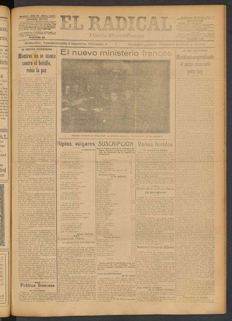 Miniatura de El Radical: diario republicano del 30 de marzo de 1913
