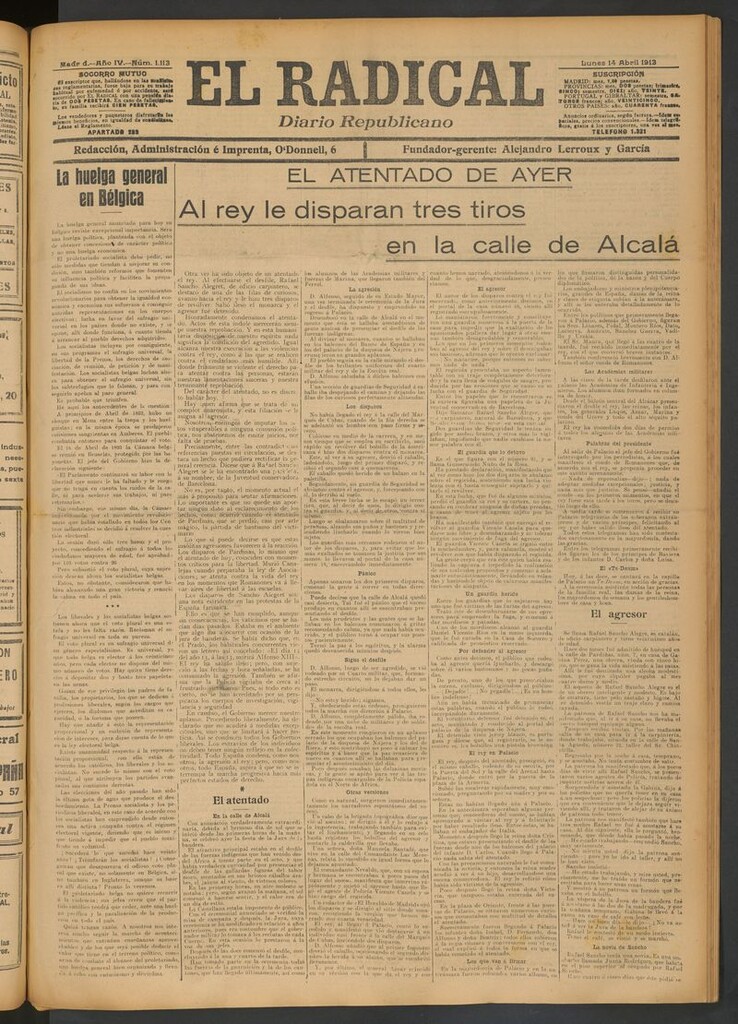 Miniatura de El Radical: diario republicano del 14 de abril de 1913