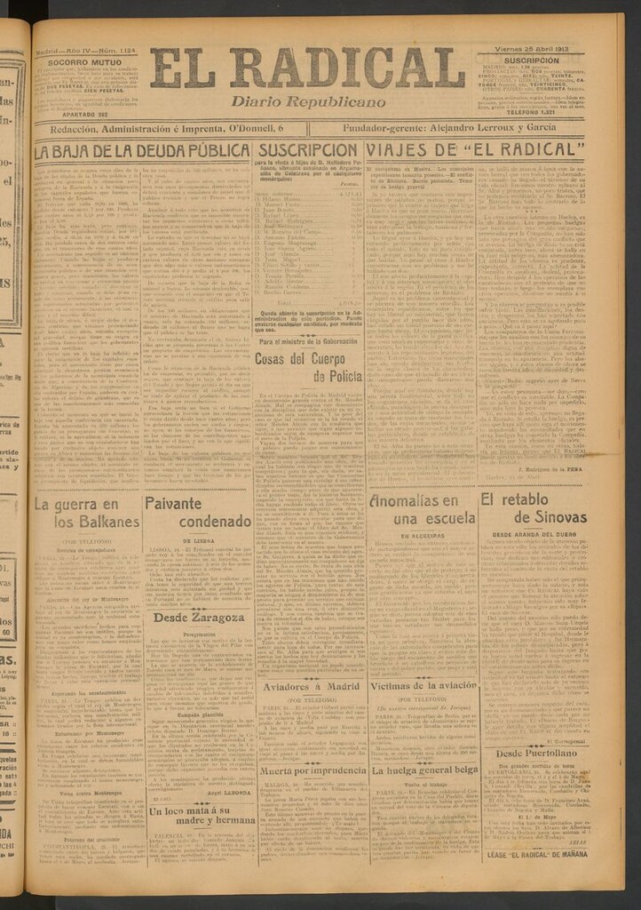 Miniatura de El Radical: diario republicano del 25 de abril de 1913