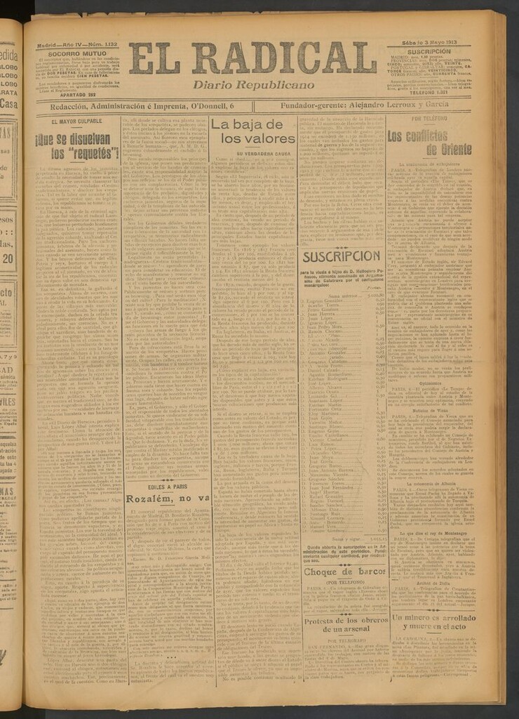 Miniatura de El Radical: diario republicano del 3 de mayo de 1913