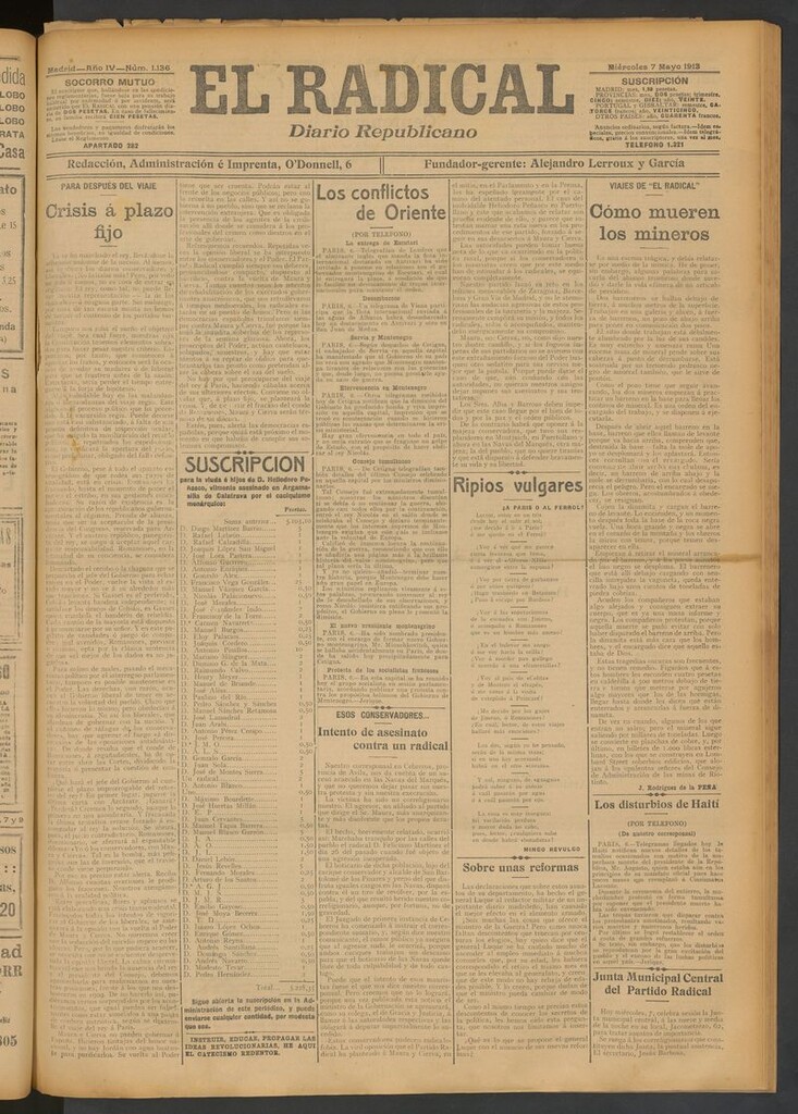 Miniatura de El Radical: diario republicano del 7 de mayo de 1913