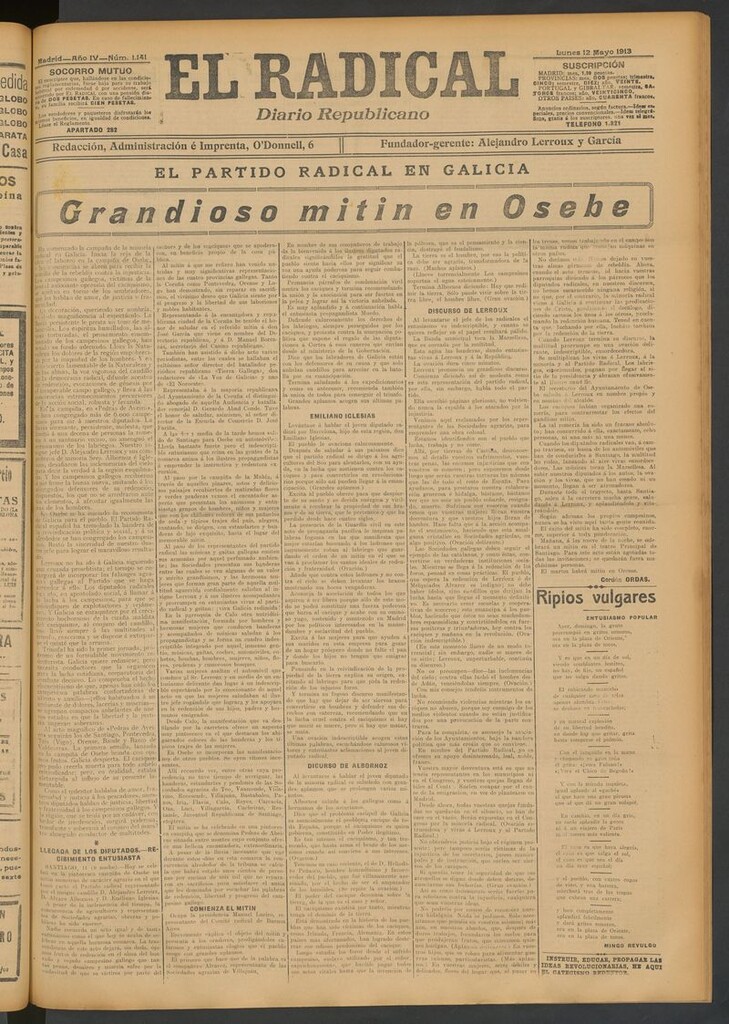Miniatura de El Radical: diario republicano del 12 de mayo de 1913