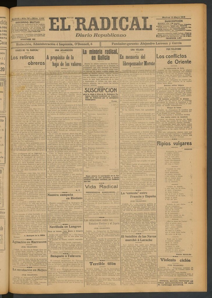 Miniatura de El Radical: diario republicano del 13 de mayo de 1913