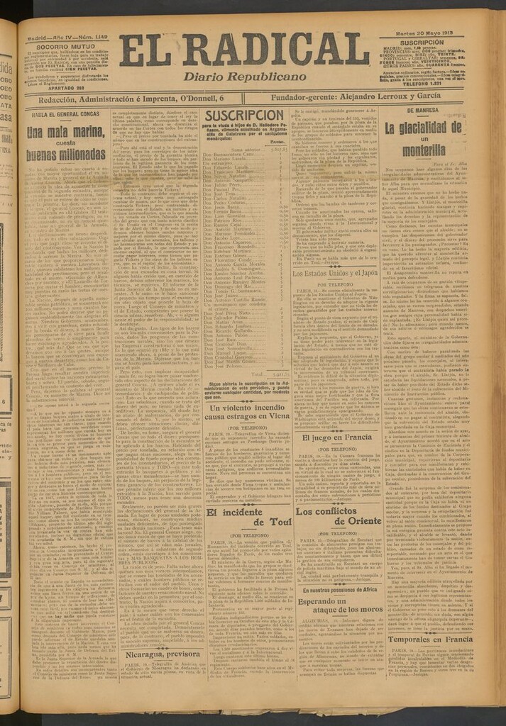 Miniatura de El Radical: diario republicano del 20 de mayo de 1913
