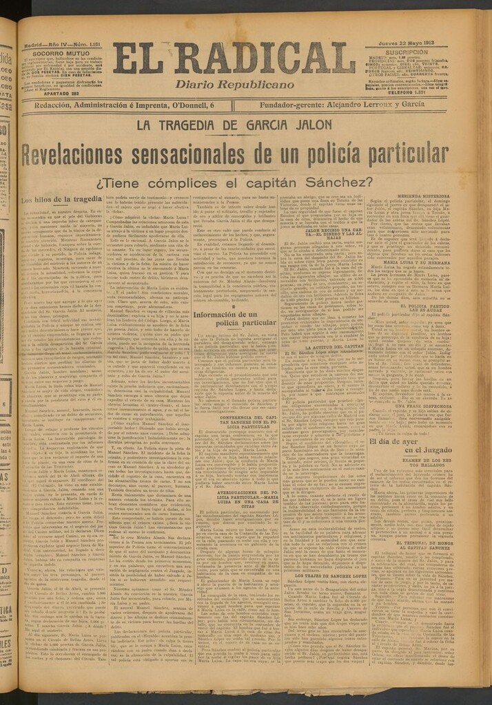 Miniatura de El Radical: diario republicano del 22 de mayo de 1913