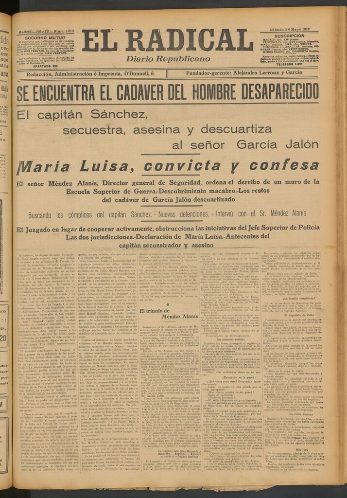 Miniatura de El Radical: diario republicano del 24 de mayo de 1913