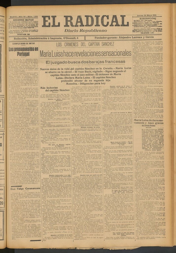 Miniatura de El Radical: diario republicano del 26 de mayo de 1913