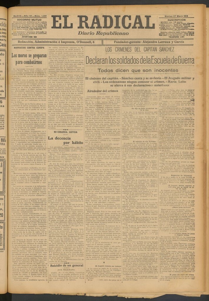 Miniatura de El Radical: diario republicano del 27 de mayo de 1913