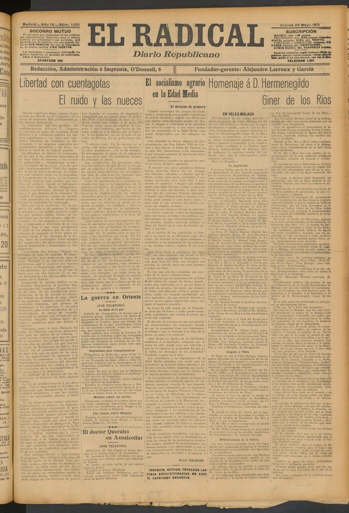 Miniatura de El Radical: diario republicano del 29 de mayo de 1913