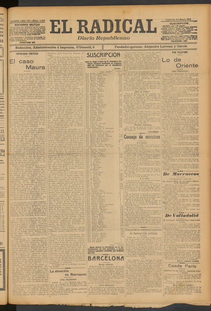 Miniatura de El Radical: diario republicano del 30 de mayo de 1913