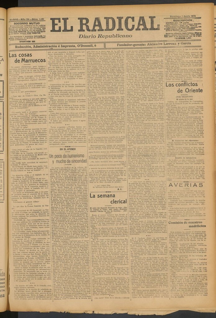 Miniatura de El Radical: diario republicano del 1 de junio de 1913
