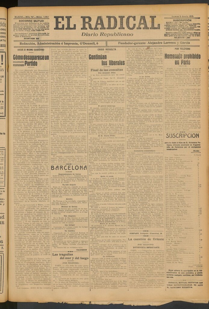 Miniatura de El Radical: diario republicano del 2 de junio de 1913