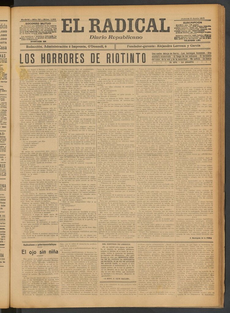 Miniatura de El Radical: diario republicano del 5 de junio de 1913