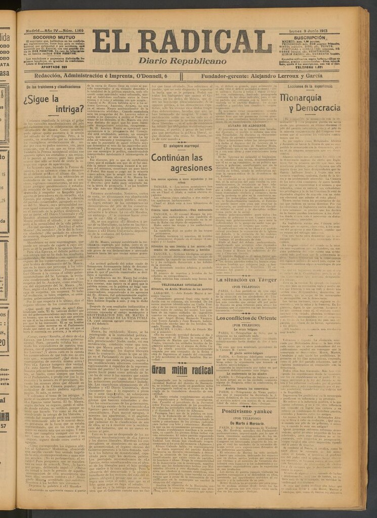Miniatura de El Radical: diario republicano del 9 de junio de 1913
