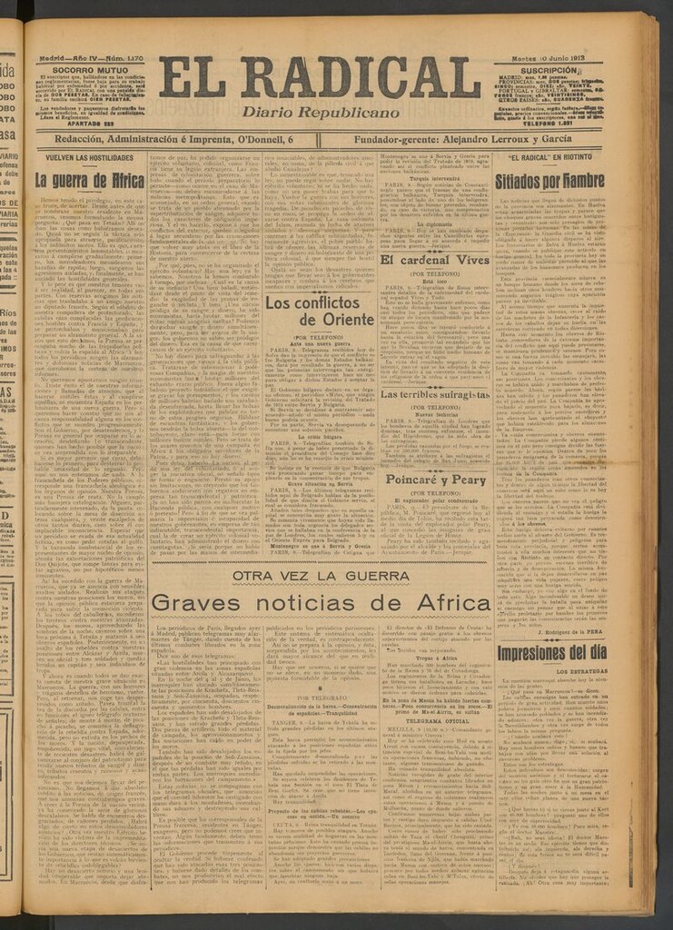 Miniatura de El Radical: diario republicano del 10 de junio de 1913