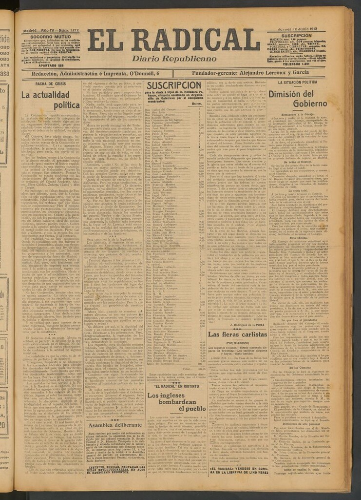 Miniatura de El Radical: diario republicano del 12 de junio de 1913