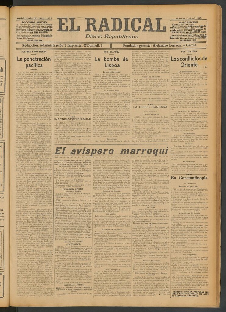 Miniatura de El Radical: diario republicano del 13 de junio de 1913