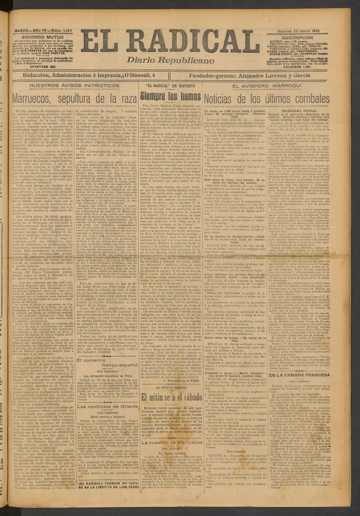 Miniatura de El Radical: diario republicano del 26 de junio de 1913