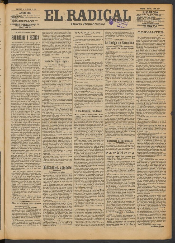 Miniatura de El Radical: diario republicano del 16 de enero de 1916