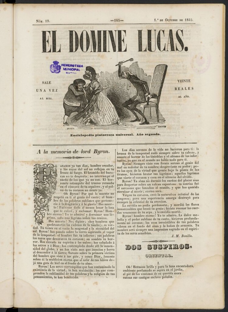Miniatura de El Domine Lucas: enciclopedia pintoresca universal del 1 de octubre de 1845, nº 19