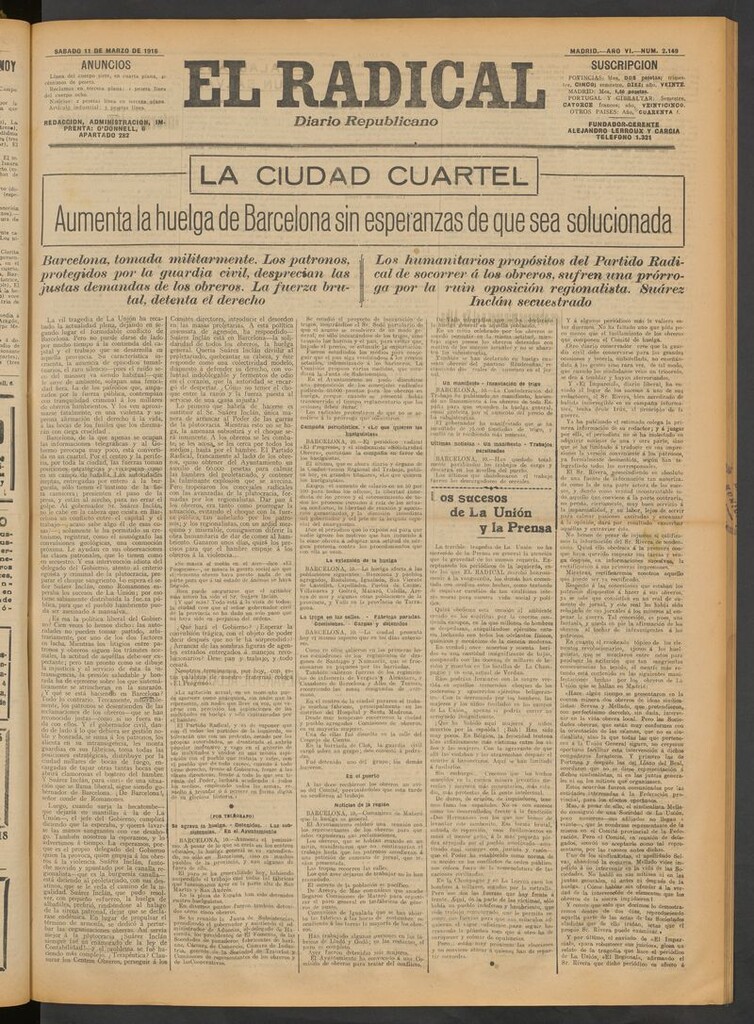 Miniatura de El Radical: diario republicano del 11 de marzo de 1916