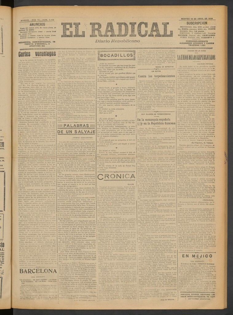 Miniatura de El Radical: diario republicano del 18 de abril de 1916