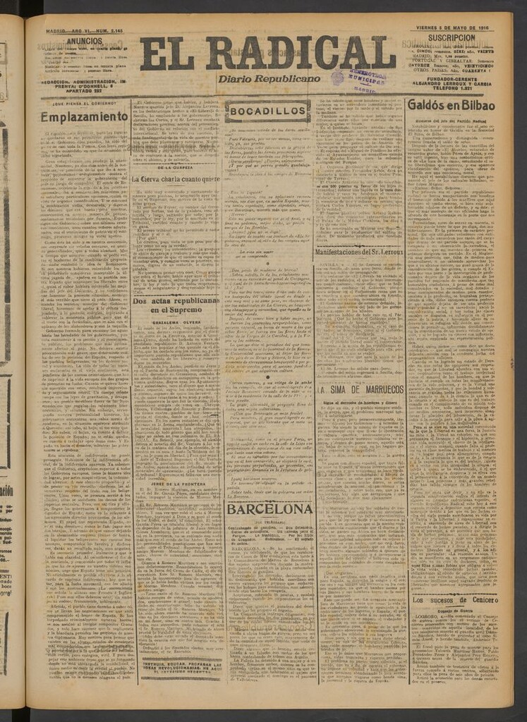 Miniatura de El Radical: diario republicano del 5 de mayo de 1916