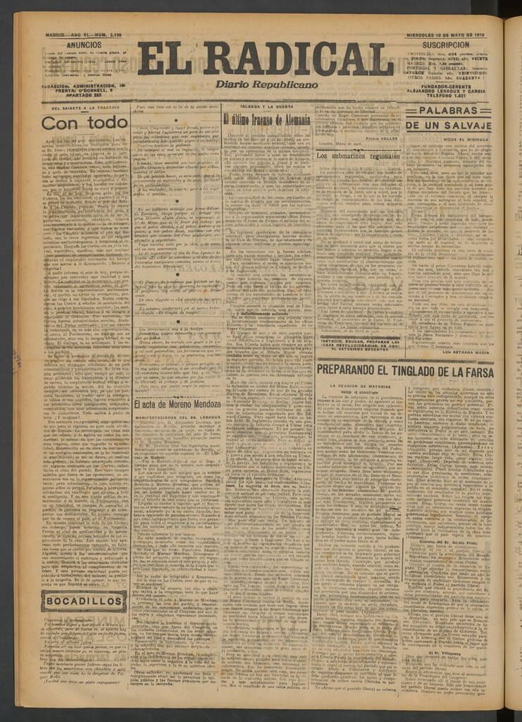 Miniatura de El Radical: diario republicano del 10 de mayo de 1916