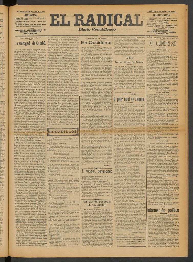 Miniatura de El Radical: diario republicano del 23 de mayo de 1916