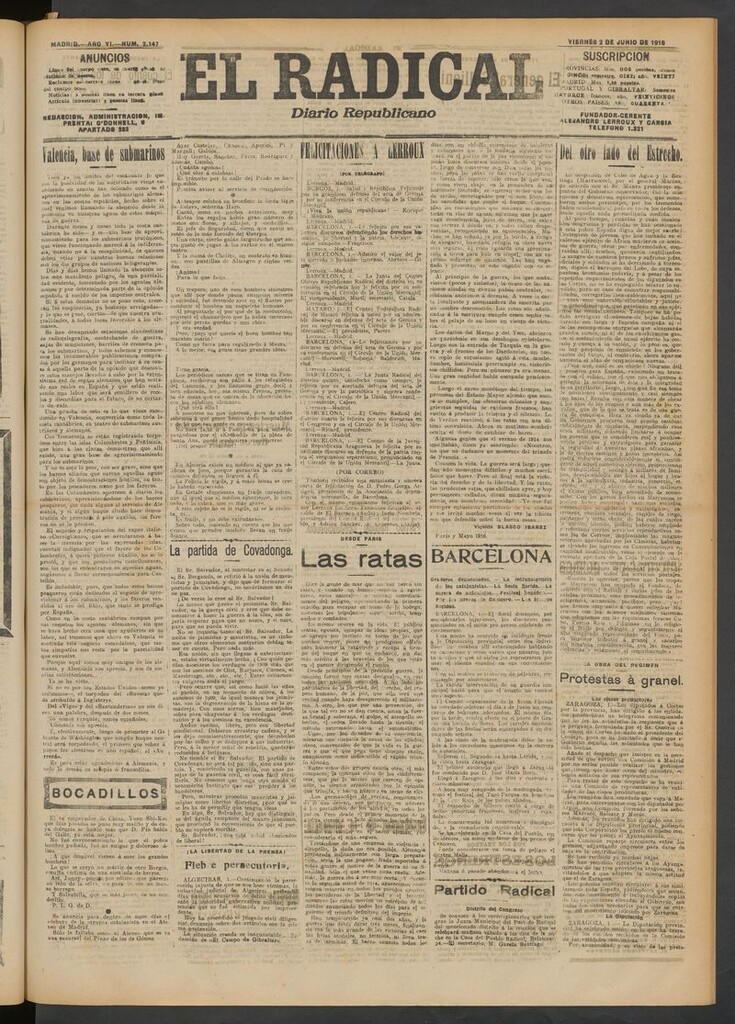 Miniatura de El Radical: diario republicano del 2 de junio de 1916