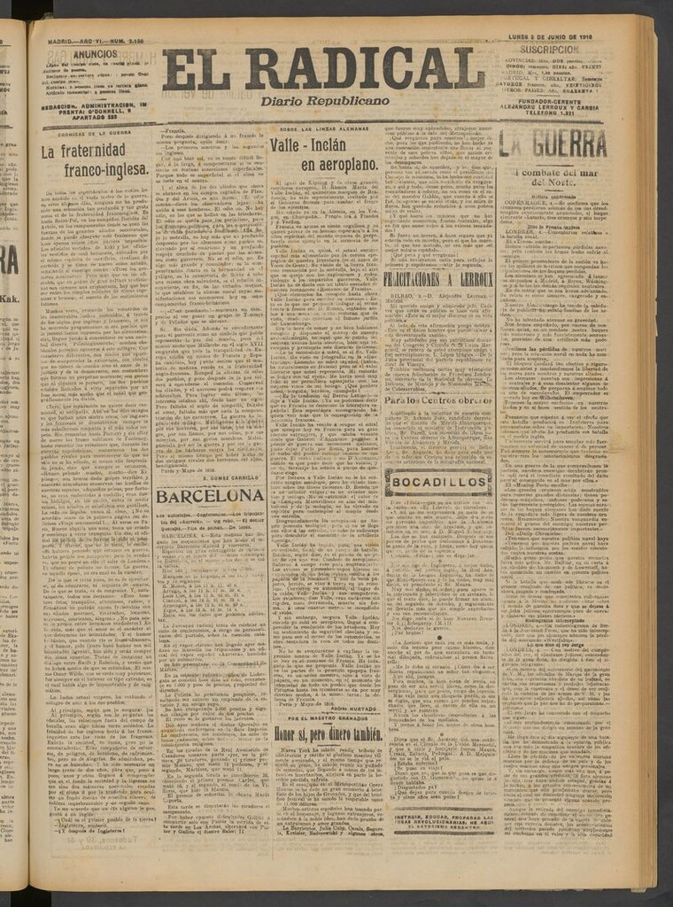 Miniatura de El Radical: diario republicano del 5 de junio de 1916