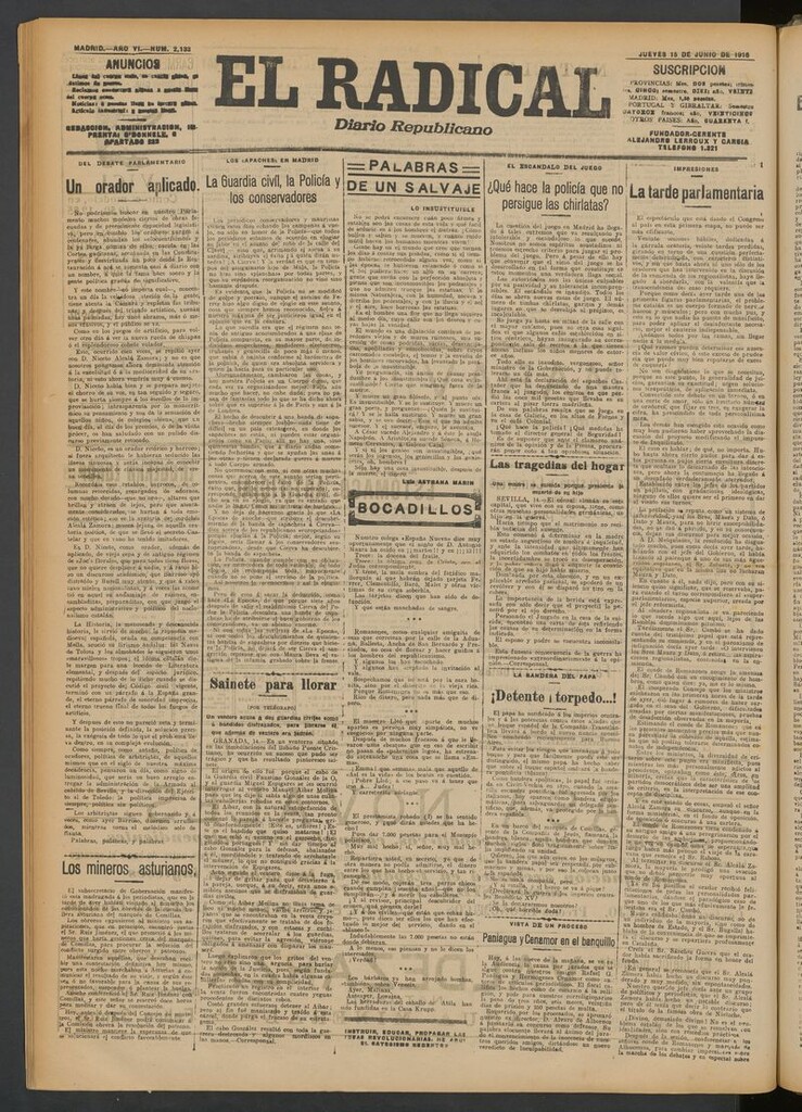 Miniatura de El Radical: diario republicano del 15 de junio de 1916