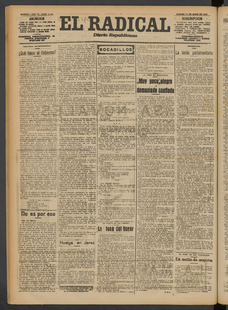 Miniatura de El Radical: diario republicano del 17 de junio de 1916