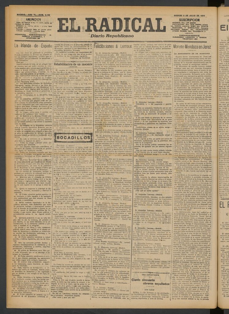Miniatura de El Radical: diario republicano del 8 de julio de 1916