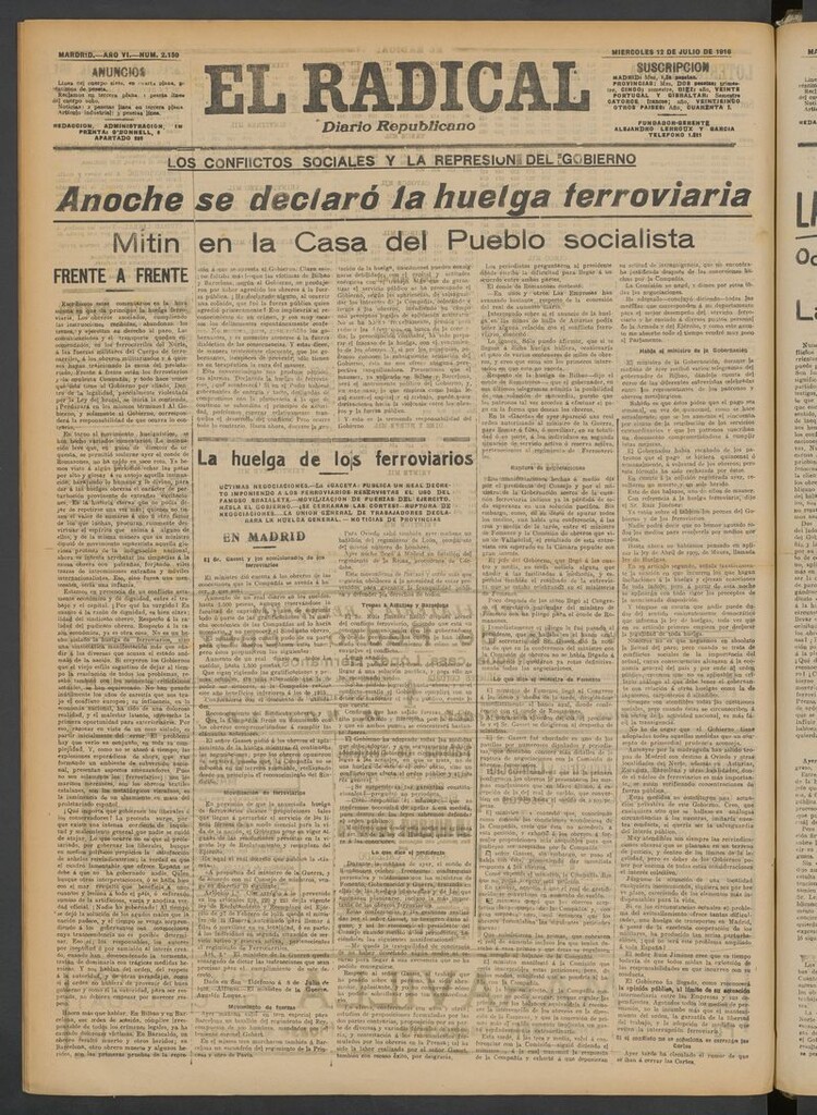 Miniatura de El Radical: diario republicano del 12 de julio de 1916