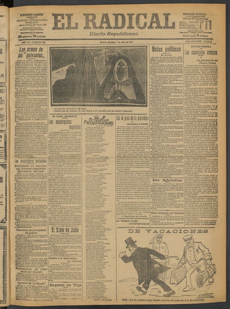 Miniatura de El Radical: diario republicano del 7 de julio de 1912