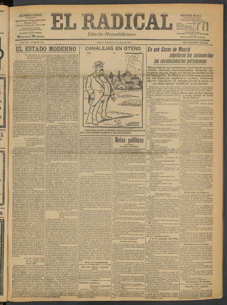 Miniatura de El Radical: diario republicano del 10 de julio de 1912