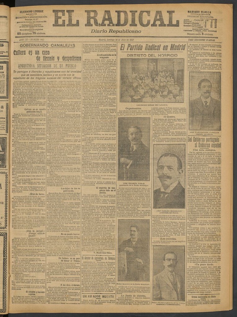 Miniatura de El Radical: diario republicano del 14 de julio de 1912
