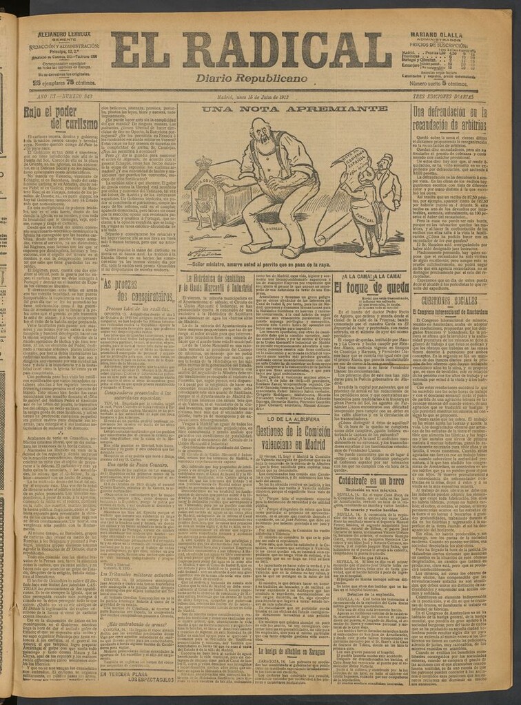 Miniatura de El Radical: diario republicano del 15 de julio de 1912