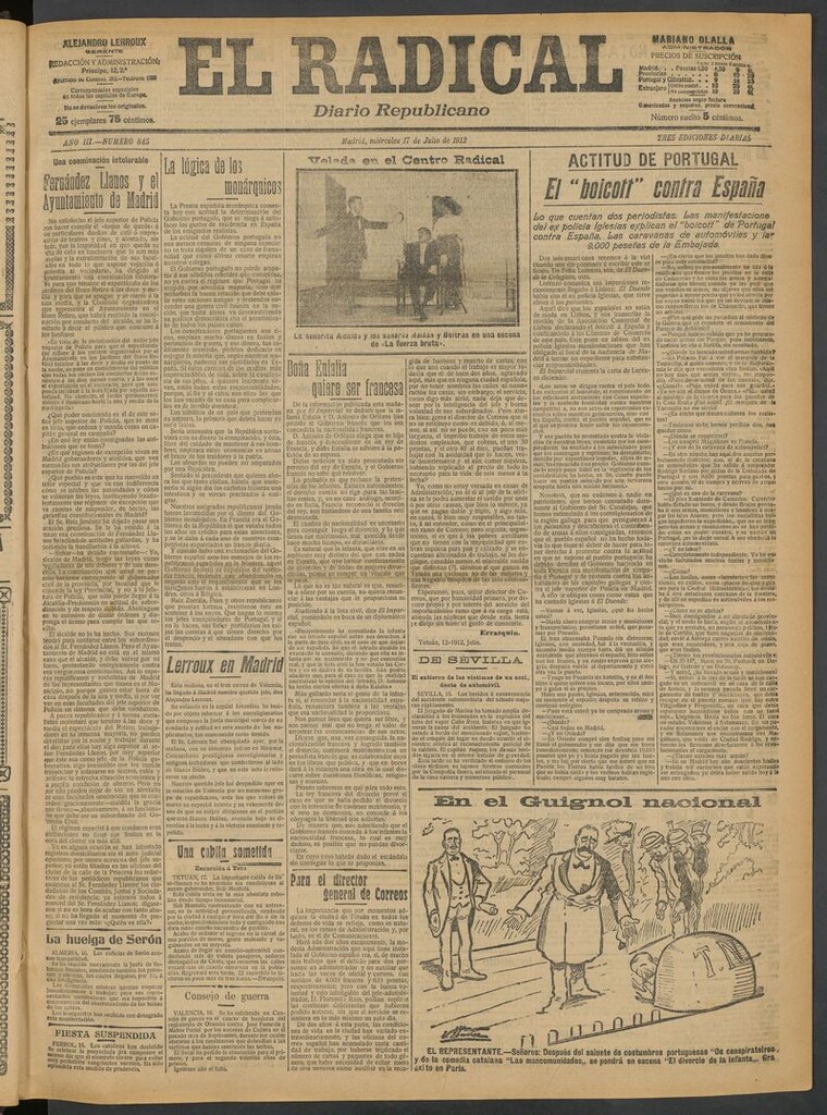 Miniatura de El Radical: diario republicano del 17 de julio de 1912